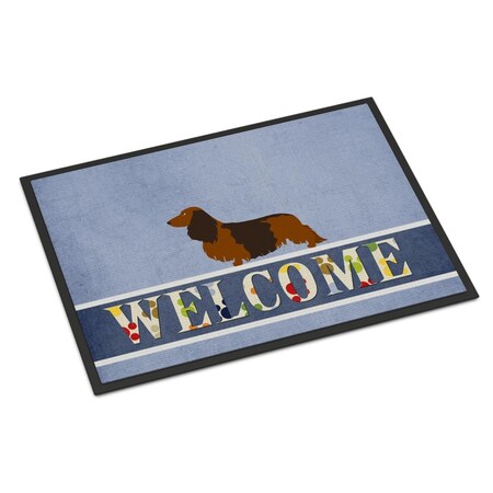 Carolines Treasures Longhaired Dachshund Welcome Indoor or Outdoor Mat - 18 x 27 in. CA69187
